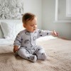Grey baby sleepsuit with hedgehog print