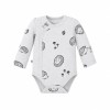 Grey baby wrap bodysuit with hedgehog print
