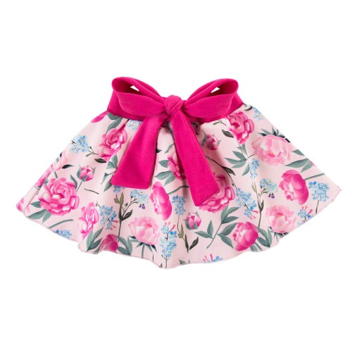 Sukýnkal PEONY květinový vzor růžová