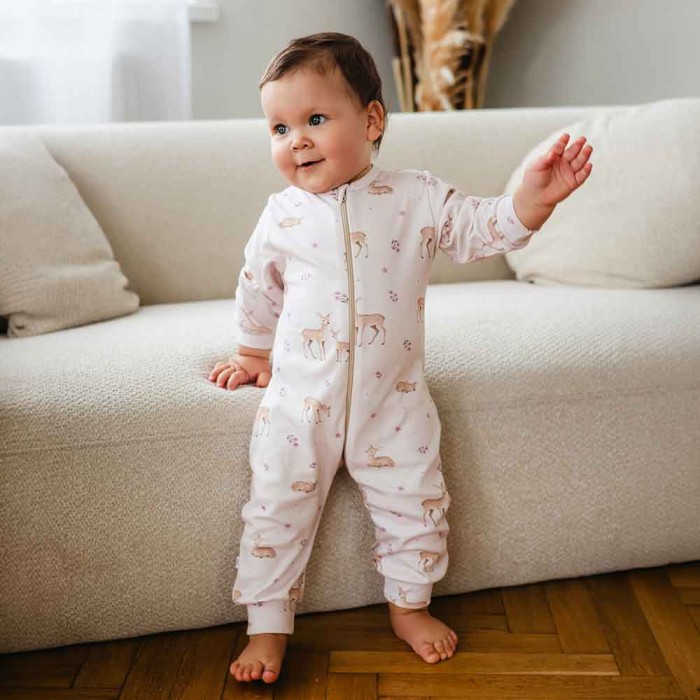 Girls' romper with deer pattern