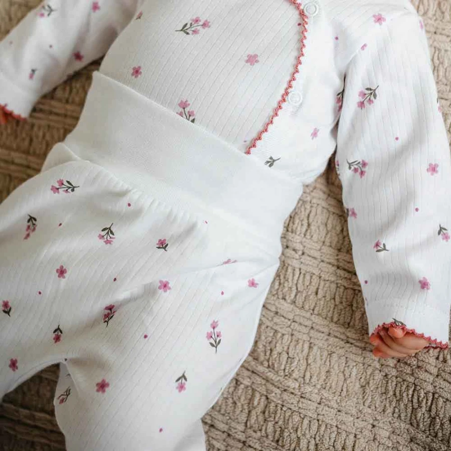 Baby footed leggings white