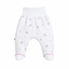 Baby footed leggings white with floral pattern