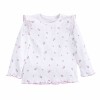 Girls' ruffled blouse white with flowers