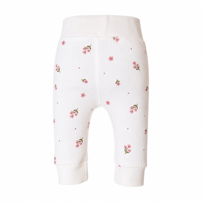 Girls' white leggings with flowers