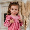 Girls' velour dress with flowers
