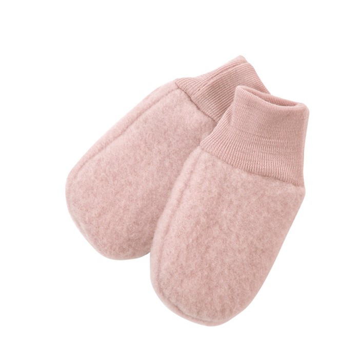 Pink Merino Fleece Baby Mittens