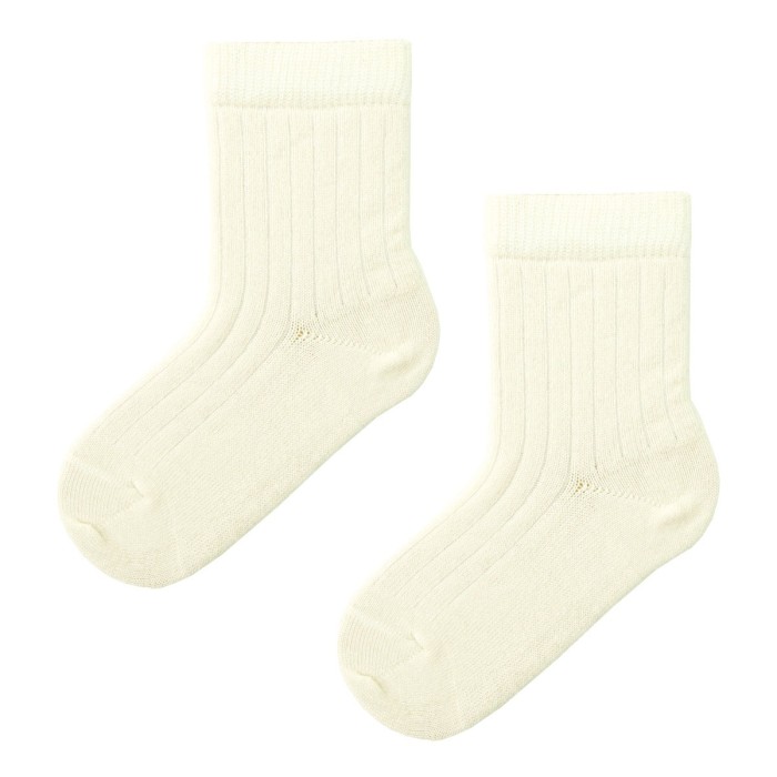 Ecru merino baby socks