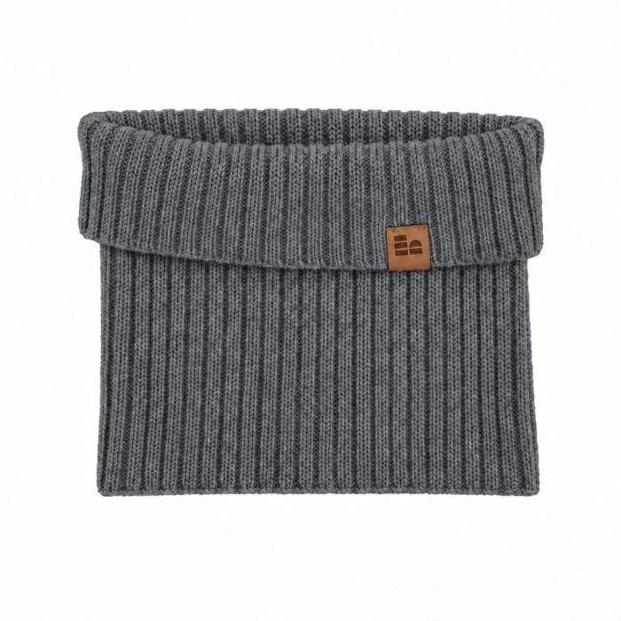 Grey merino wool neck warmer for children