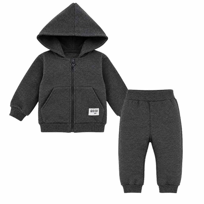 Graphite melange children's tracksuit