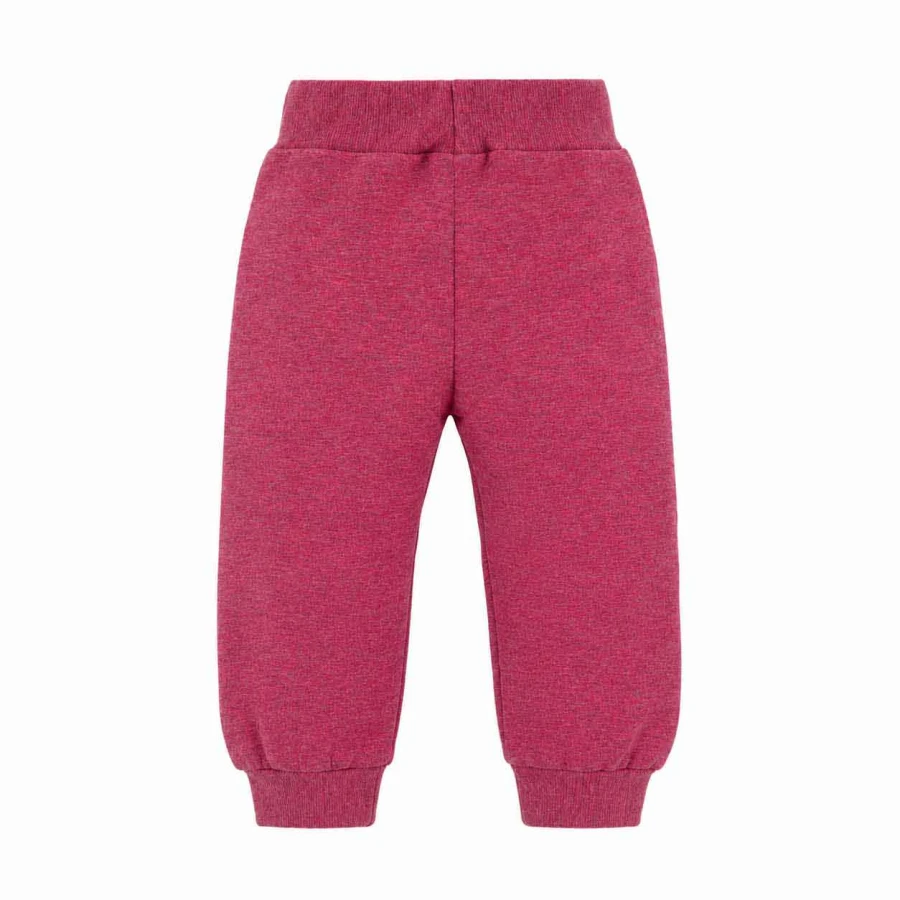 Burgundy melange girls' tracksuit