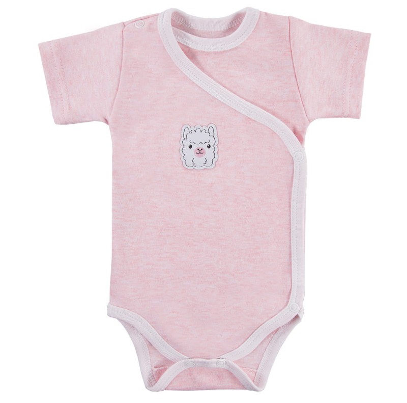 różowe body kopertowe niemowlęce z krótkim rękawem polski producent alpaka