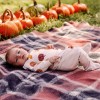Halloween Baby Set – Ecru Wrap Bodysuit and Footed Pants with Pumpkins
