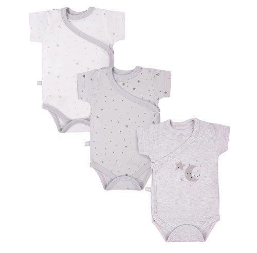 3-pack bodysuits cardigan TINY gray
