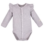 Rozepínací body s volánky SIMPLY COMFY šedá s proužky