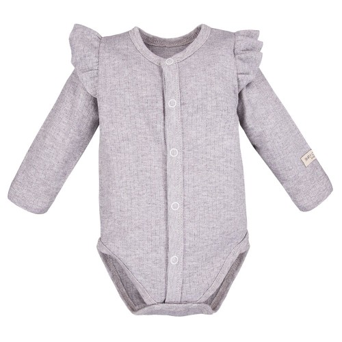 Rozepínací body s volánky SIMPLY COMFY šedá s proužky