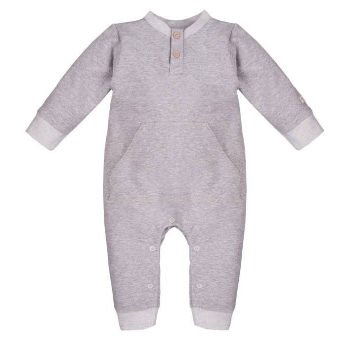 Grey baby sweatshirt romper without feet