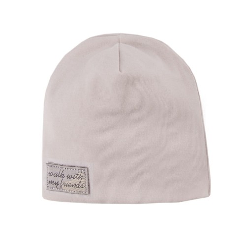 Baby beanie with badge gray