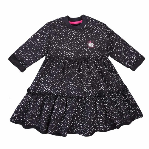 Dress with frills POWER black with dots