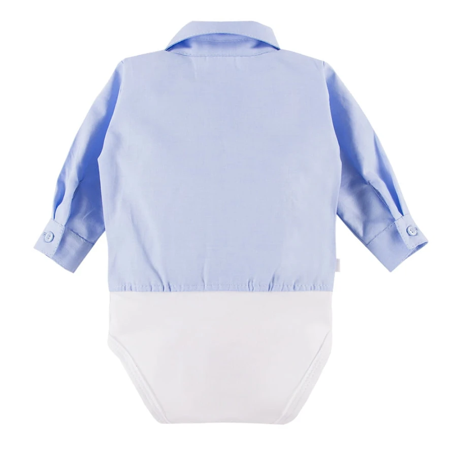 Blue baby collared shirt bodysuit