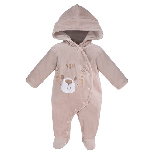 Kojenecký velurový overal BABY LOVE béžový