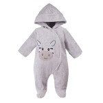 Kojenecký velurový overal BABY LOVE šedý