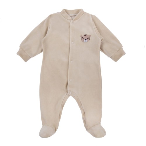 Velvet playsuit BABY LOVE beige
