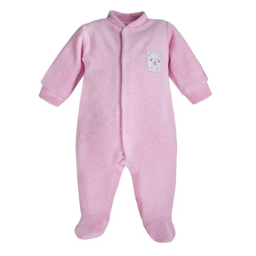 Velvet playsuit BABY LOVE pink