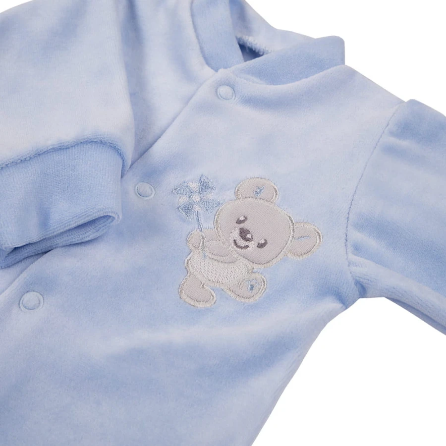 Velvet playsuit NEWBORN blue