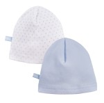 2-balení bavlněná čepice bílá/modrá