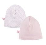 2-balení bavlněná čepice bílá/růžová