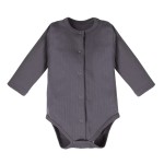 Kojenecké body polo MAGIC pruhované tmavě šedé