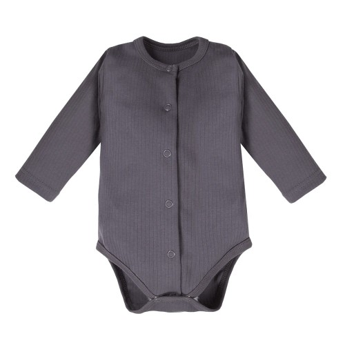 Kojenecké body polo MAGIC pruhované tmavě šedé