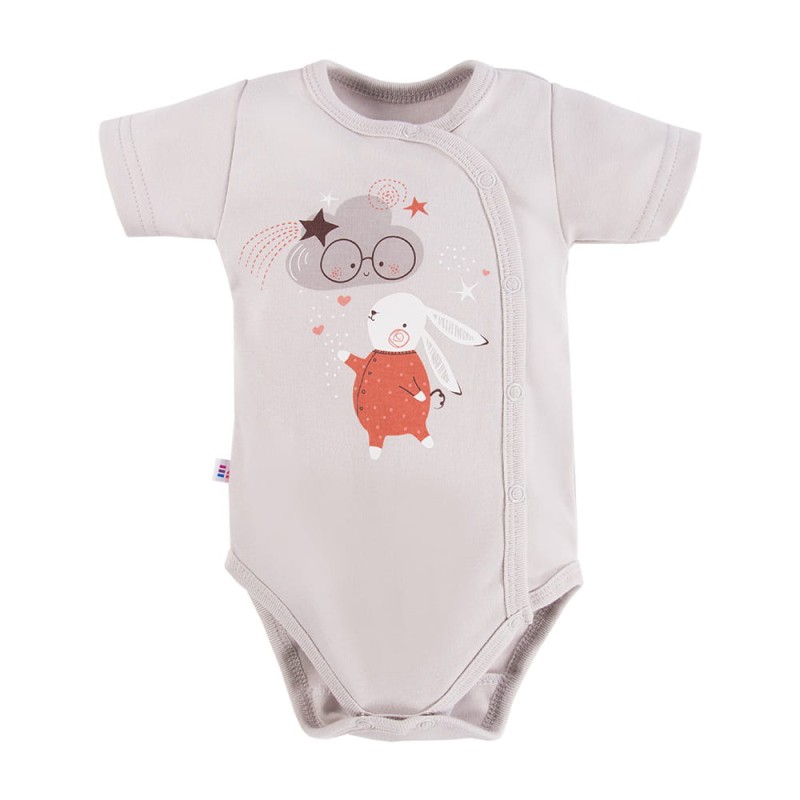 Body rozepínací s krátkým rukávem MELLOW šedé