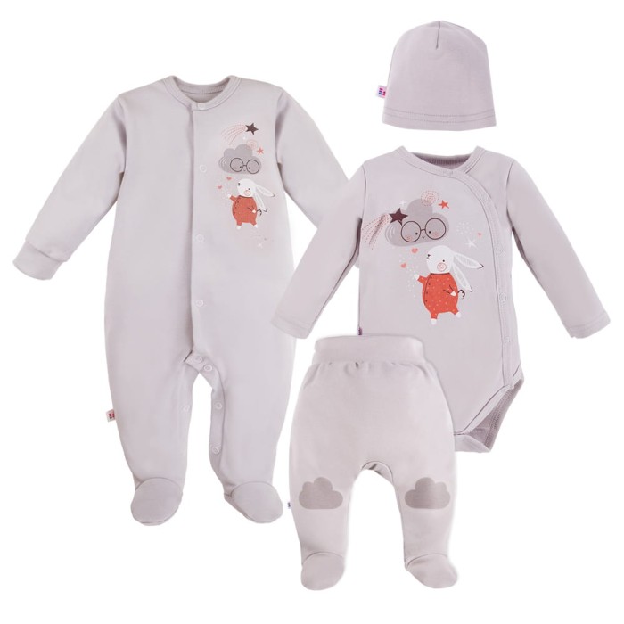 Baby set MELLOW 4-pieces gray