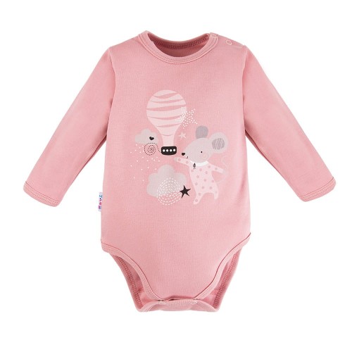 Body s dlouhým rukávem MELLOW růžové