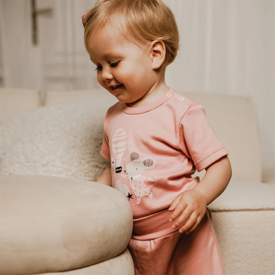 Body s krátkým rukávem MELLOW růžové