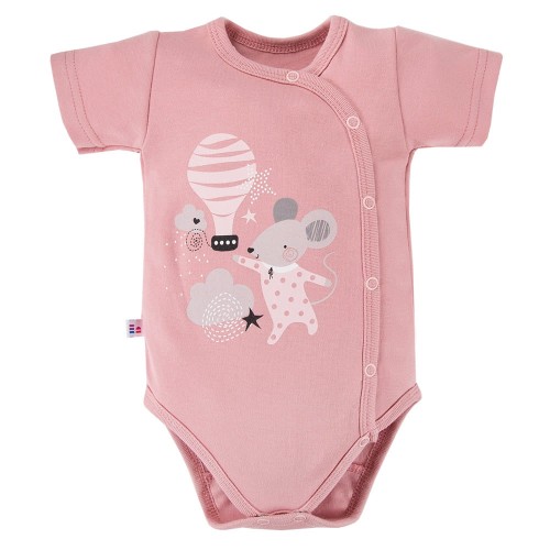 Body rozepínací s krátkým rukávem MELLOW růžové