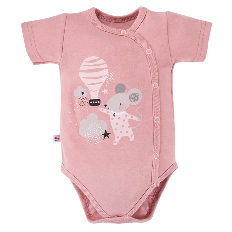 Body rozepínací s krátkým rukávem MELLOW růžové