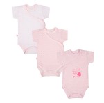 3-pack cardigan bodysuits TINY pink