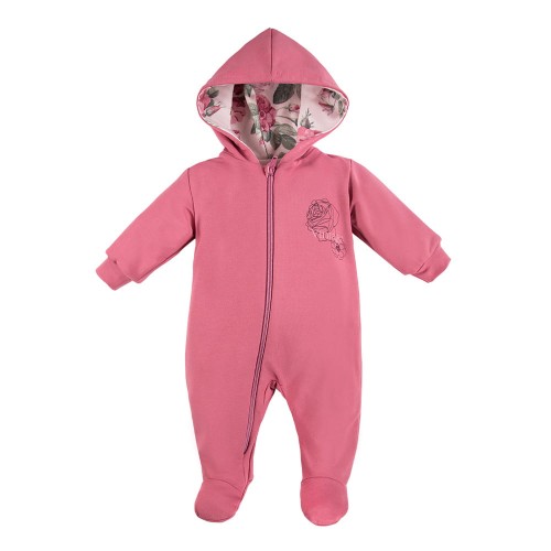 Overal s kapucí ROSES růžový