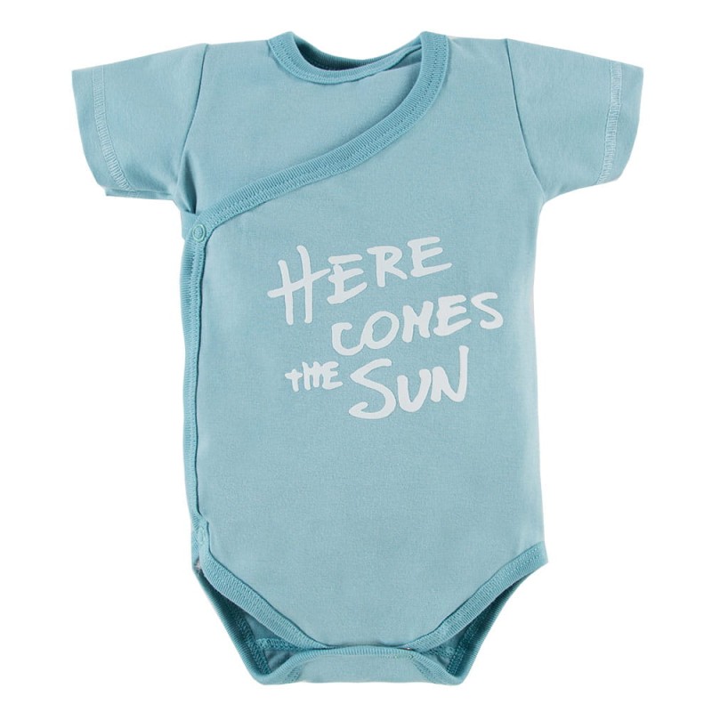 Body dziecięce rozpinane z krótkim rękawem SAHARA niebieskie