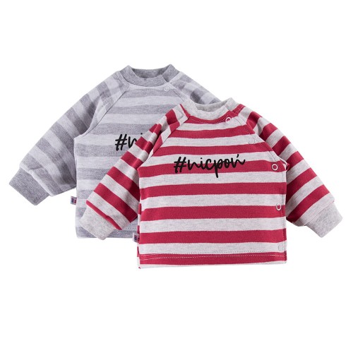 Baby shirt 2-pack gray, red