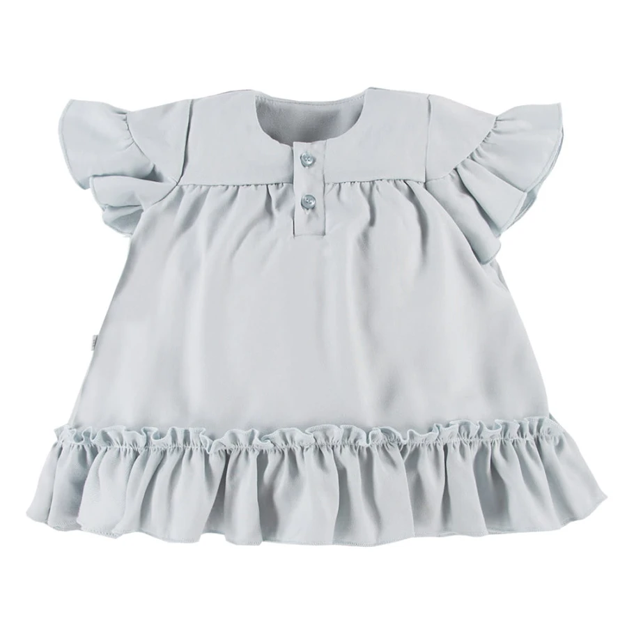 Dres with frills from viscose mint