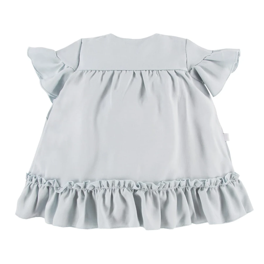 Dres with frills from viscose mint