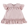 Dress with frills viscose pink