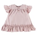 Dress with frills viscose pink