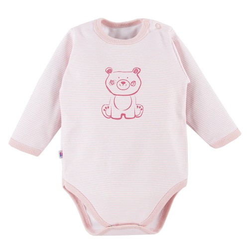 Bodysuits striped pink with bear
