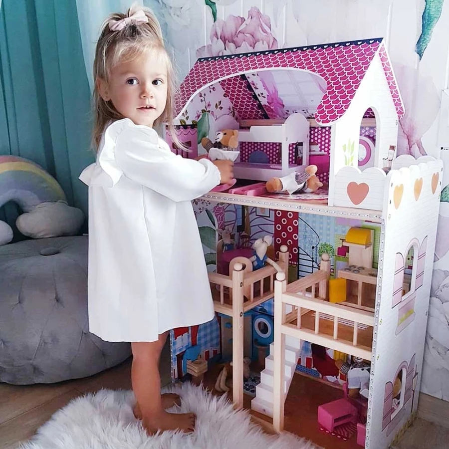 Caramel girls dress with frills