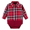 Chlapecké košilové body s dlouhým rukávem bordó