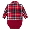 Children's shirt-body with collar in burgundy check